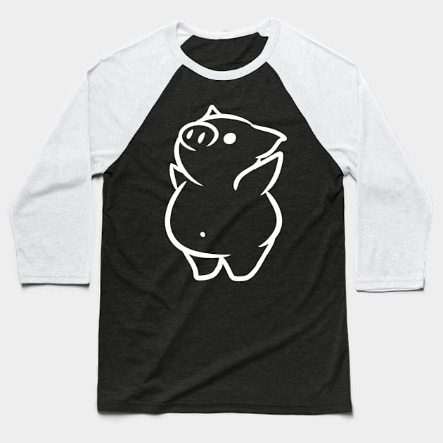 Piggy Baseball T-Shirt by Jossly_Draws